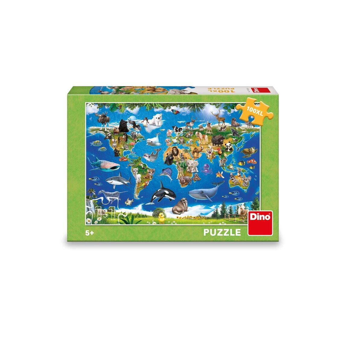 Puzzle XL - Harta animalelor (100 piese)
