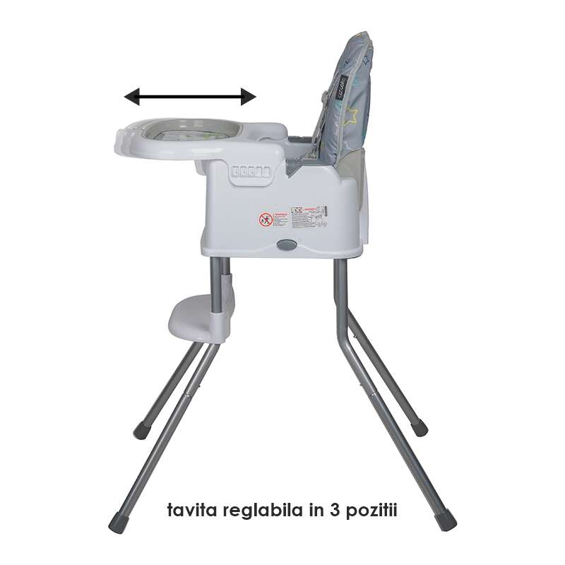 Scaun de luat masa multifunctional Coccolle Ziti Grey Stars