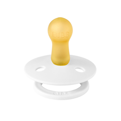 BIBS - Suzeta Colour Latex, tetina rotunda, 6 luni +-White