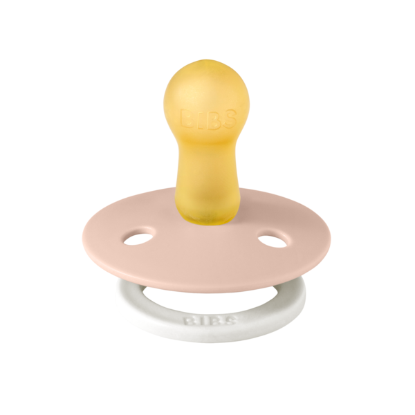 BIBS - Suzeta fosforescenta Colour Glow Latex, tetina rotunda, 6 luni +-Blush