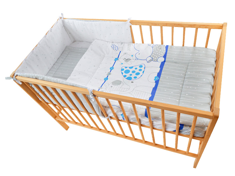 Lenjerie MyKids My Zoo Albastru 5 Piese 120x60 cm