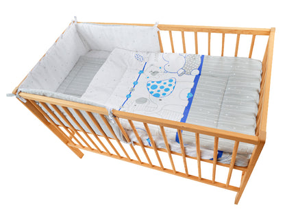 Lenjerie MyKids My Zoo Albastru 5 Piese 120x60 cm