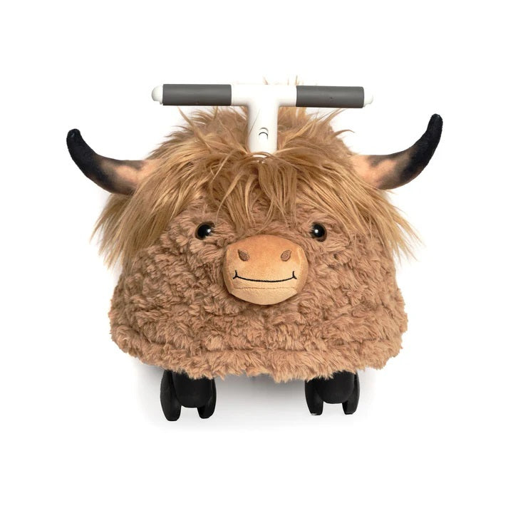 Jucarie gonflabila Prince Lionheart Hairies Ride-On - Plimbare distractiva si sigura pentru copii, Highland Cow Scotch