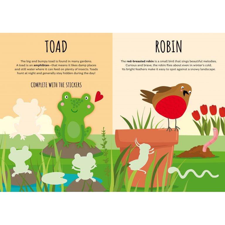 Carte de activitati cu abtibilduri - In gradina