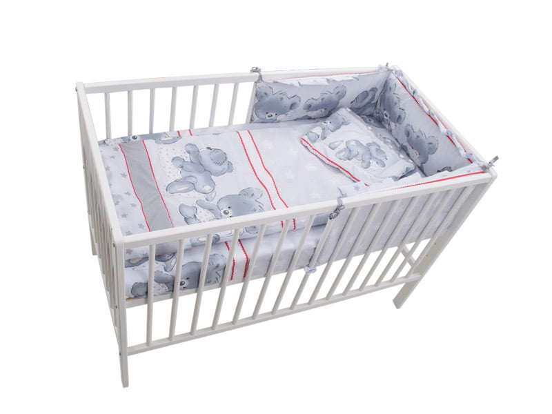 Lenjerie MyKids Teddy Hug Gri M1 4 Piese 120x60