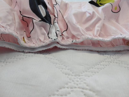 Cearcaf Imprimat Roz cu Elastic 120X60cm