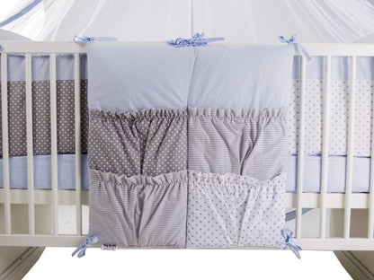 Lenjerie MyKids Dots Blue-Grey 11 Piese 120x60 cm