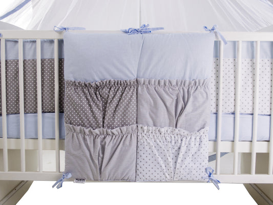 Lenjerie MyKids Dots Blue-Grey 11 Piese 120x60 cm