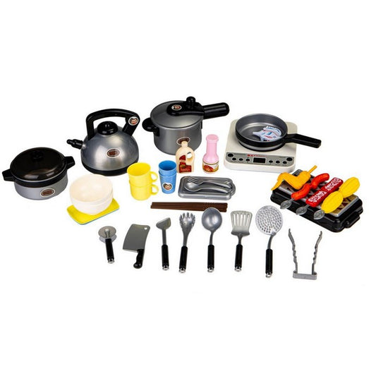 Set de barbeque cu led si sunete si 40 de elemente Ecotoys HC485972