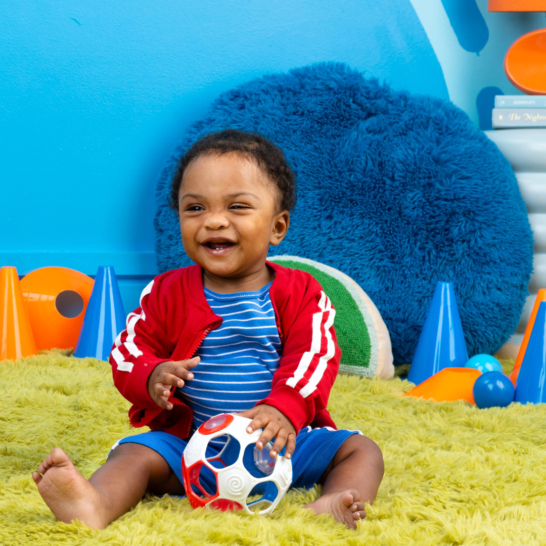 Bright Starts - Minge zornaitoare Grippin' Goals Alb-Albastru