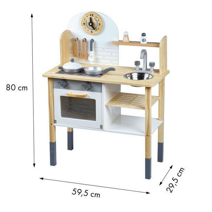 Bucatarie din lemn cu accesorii Ecotoys TL80021