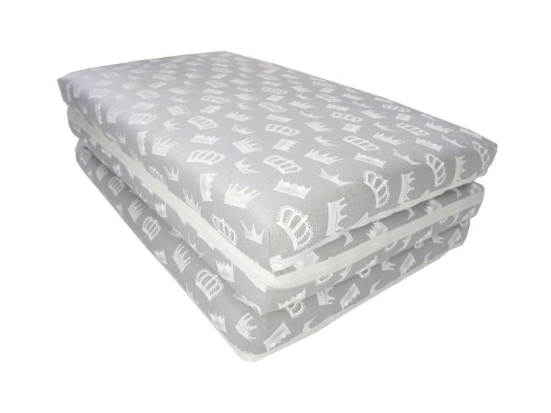 Saltea Pliabila Spuma Poliuretanica 120x60x5 cm - Coronite gri