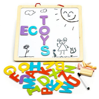Tabla educationala 3 in 1 cu litere magnetice Ecotoys ESC-W-018A