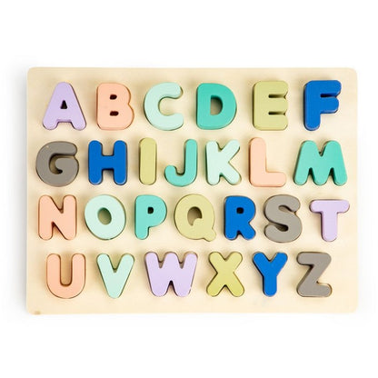 Tabla educationala din lemn cu cifre si litere - 51 de elemente Ecotoys MA4512