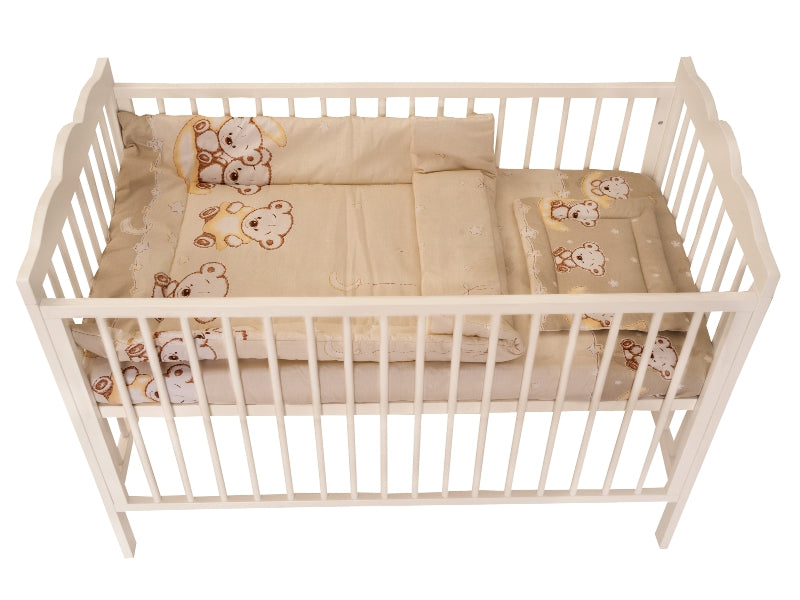 Lenjerie MyKids Bear On Moon Beige M2 4+1 piese 120x60