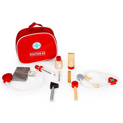 Trusa medicala cu 9 elemente din lemn Ecotoys 4501