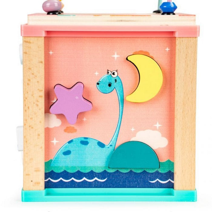 Cub educational din lemn Ecotoys Dino HM015471