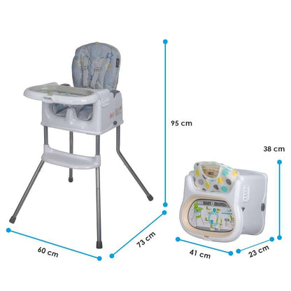 Scaun de luat masa multifunctional Coccolle Ziti Grey Stars