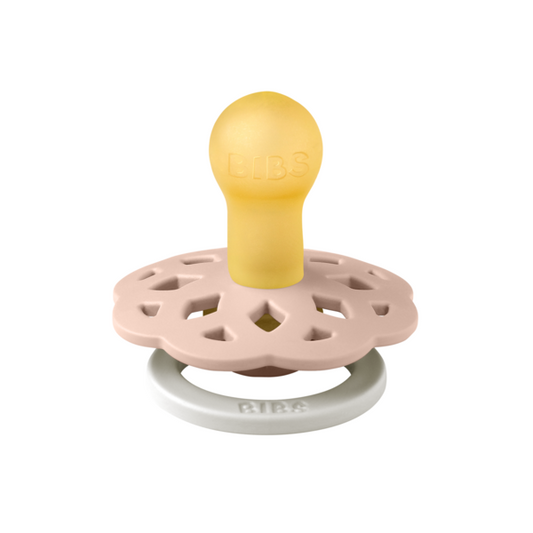 BIBS - Suzeta fosforescenta Boheme GLOW Latex, tetina rotunda, 0 luni +-Blush