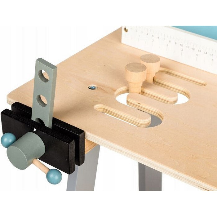 Banc de lucru cu unelte din lemn cu 32 de elemente Ecotoys 1172