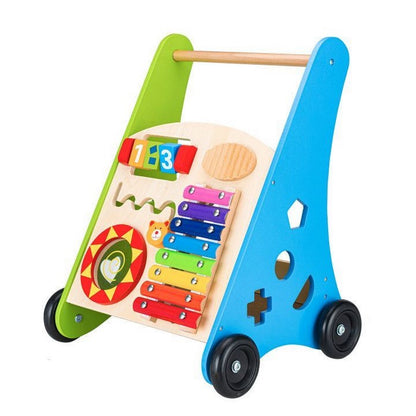 Antemergator educational din lemn cu tambal si blocuri Ecotoys TL00011