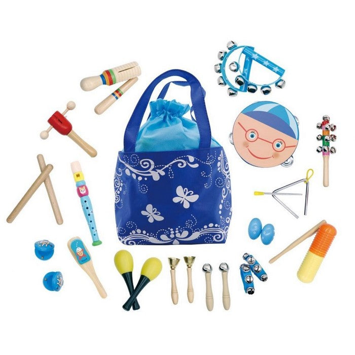 Set muzical din lemn cu 16 instrumente Ecotoys MK0700401