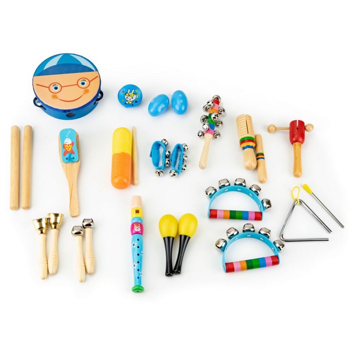 Set muzical din lemn cu 16 instrumente Ecotoys MK0700401