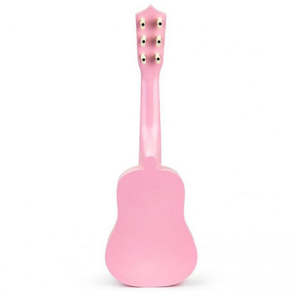 Chitara din lemn pentru copii cu corzi metalice Ecotoys F018PINK