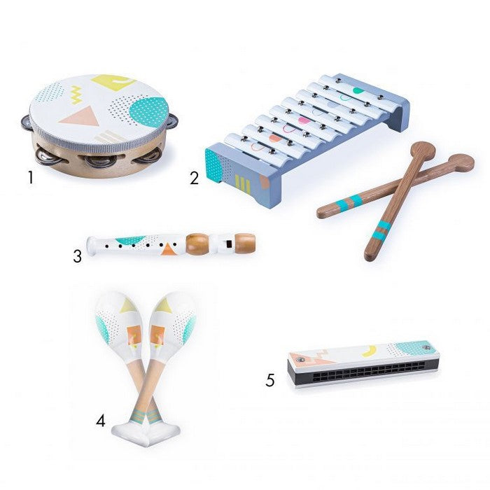 Set cu instrumente muzicale din lemn Ecotoys 3630