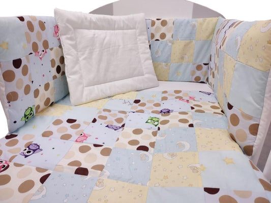 Lenjerie MyKids Mini Patratel Multicolor Buline Maro 4 Piese 120x60