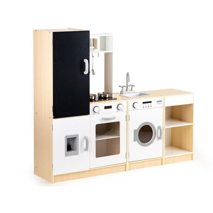 Bucatarie din lemn cu tabla si LED Ecotoys PLK547