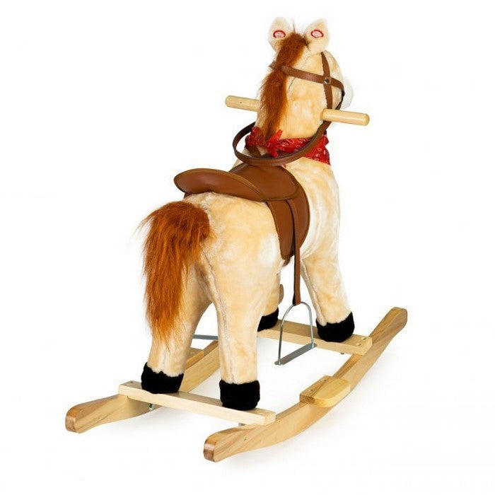 Calut balansoar cu sunete si coada in miscare Ecotoys XL-106 - Bej
