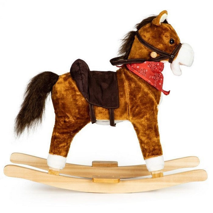 Calut balansoar cu sunete si coada in miscare Ecotoys XL-106 - Maro