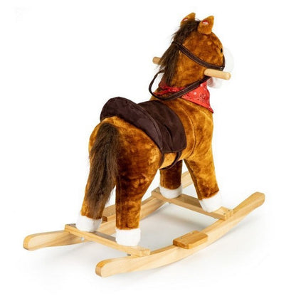 Calut balansoar cu sunete si coada in miscare Ecotoys XL-106 - Maro