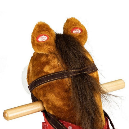 Calut balansoar cu sunete si coada in miscare Ecotoys XL-106 - Maro