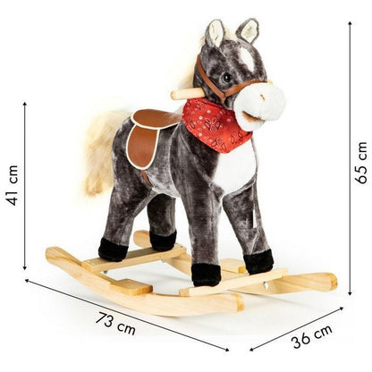 Calut balansoar cu sunete si coada in miscare Ecotoys XL-106 - Gri