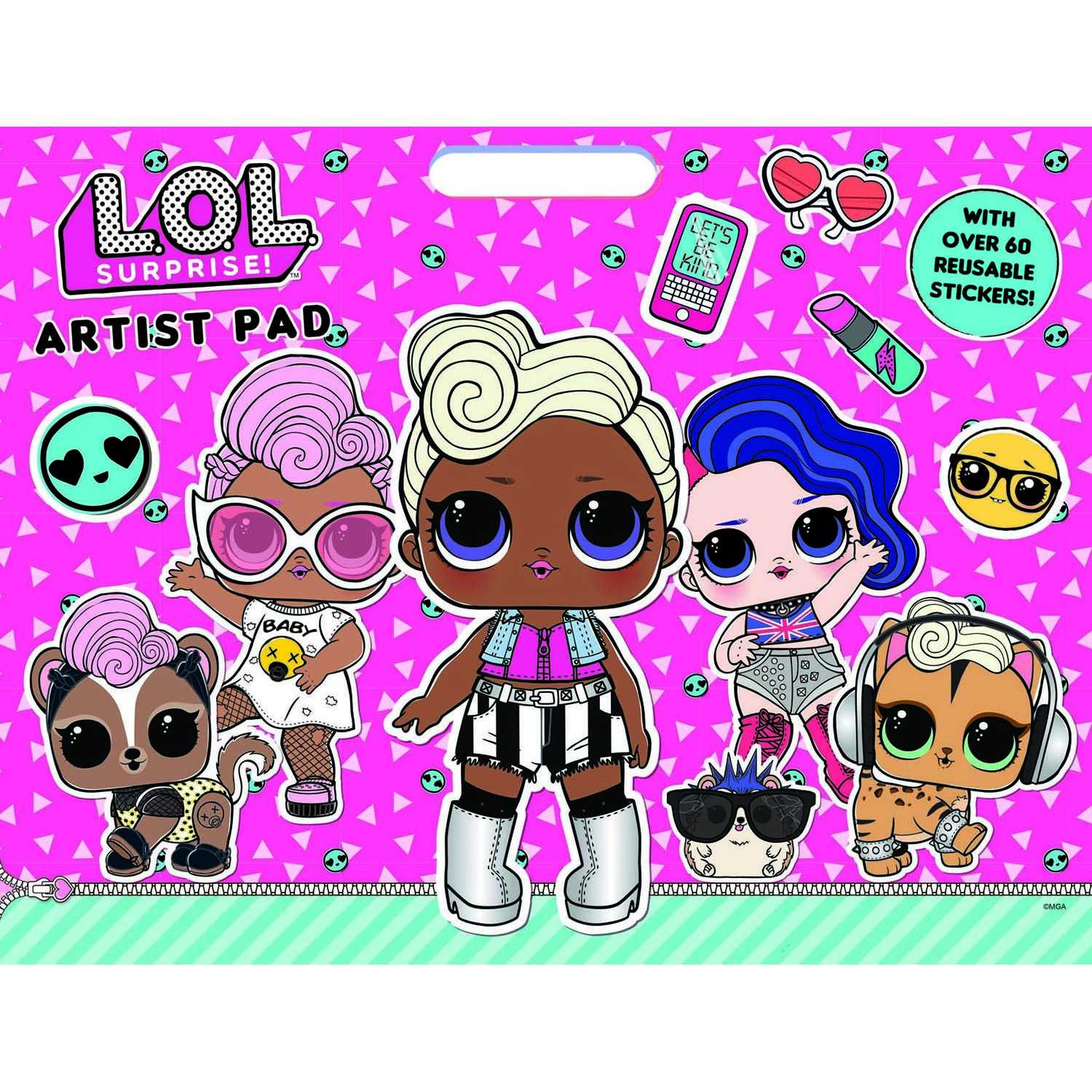 Bloc de colorat LOL Surprise Artist Pad cu stickere Alligator AB3072LOLAR2