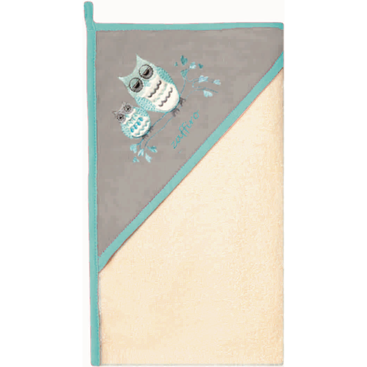 Prosop de baie cu gluga imprimeu velur 100 x 100 cm Womar Zaffiro AN-OW-01-10