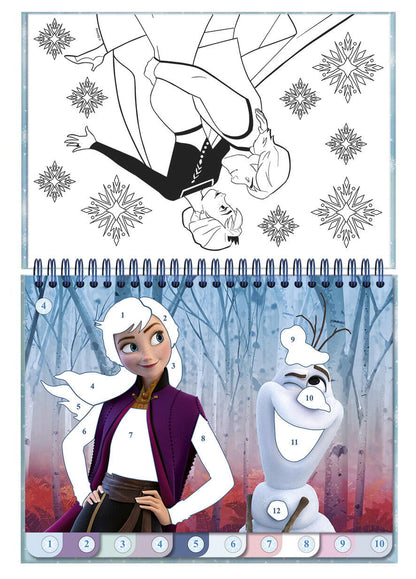 Carte de colorat & abtibilduri cu numere - Frozen