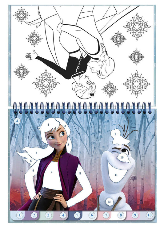 Carte de colorat & abtibilduri cu numere - Frozen
