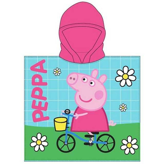 Poncho cu gluga Peppa Pig Bike Ride 55x110 cm EPLUSM EPMPP52461236
