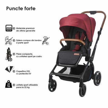 Sistem modular 3in1 Coccolle Saliara Cabernet + Scoica Coccolle Knox Anthracite