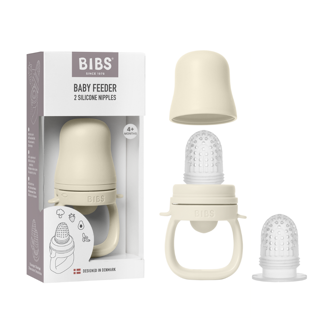 BIBS - Dispozitiv de hranire Baby Feeder cu 2 tetine din silicon, Ivory
