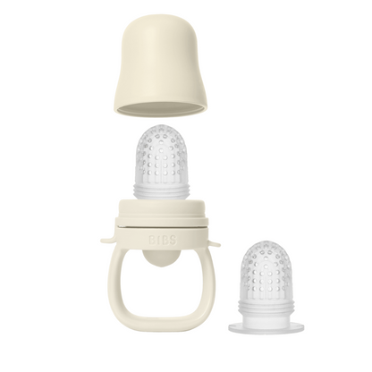 BIBS - Dispozitiv de hranire Baby Feeder cu 2 tetine din silicon, Ivory