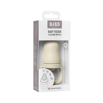 BIBS - Dispozitiv de hranire Baby Feeder cu 2 tetine din silicon, Ivory