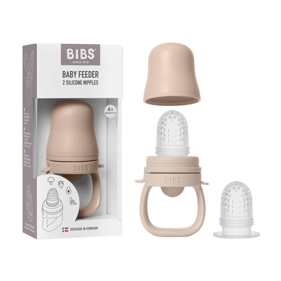 BIBS - Dispozitiv de hranire Baby Feeder cu 2 tetine din silicon, Blush