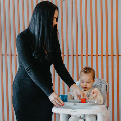 Scaun de luat masa multifunctional Coccolle Ziti Grey Stars