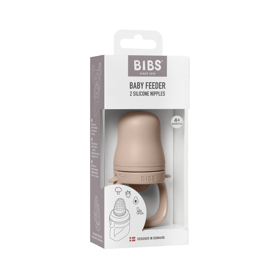 BIBS - Dispozitiv de hranire Baby Feeder cu 2 tetine din silicon, Blush