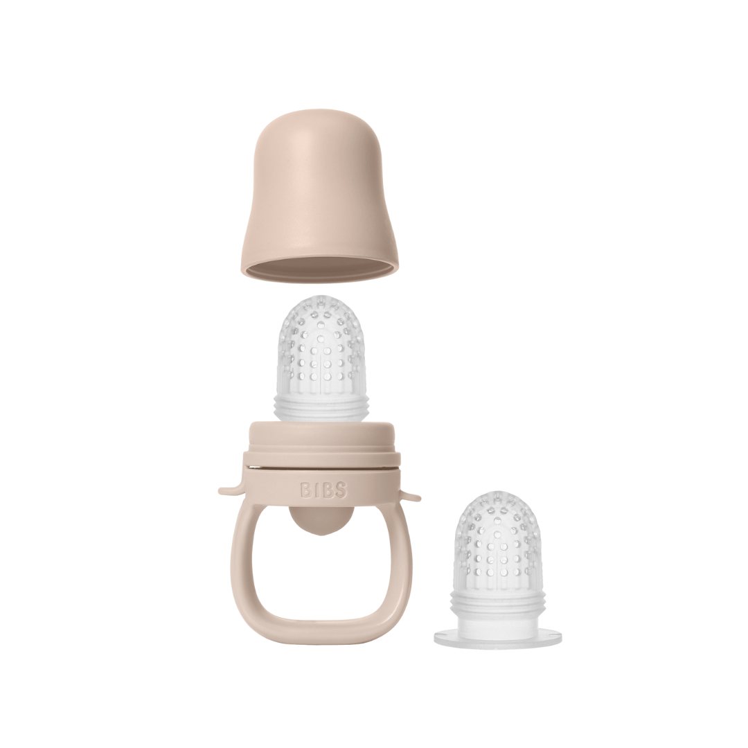 BIBS - Dispozitiv de hranire Baby Feeder cu 2 tetine din silicon, Blush