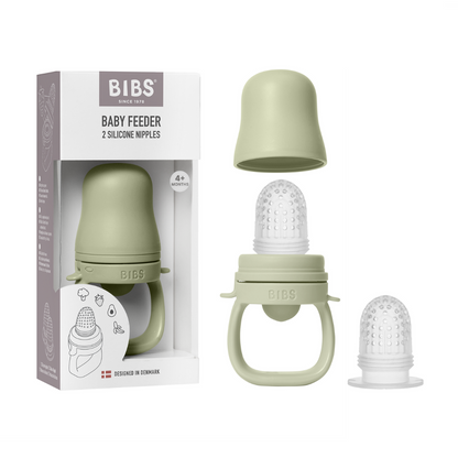 BIBS - Dispozitiv de hranire Baby Feeder cu 2 tetine din silicon, Sage